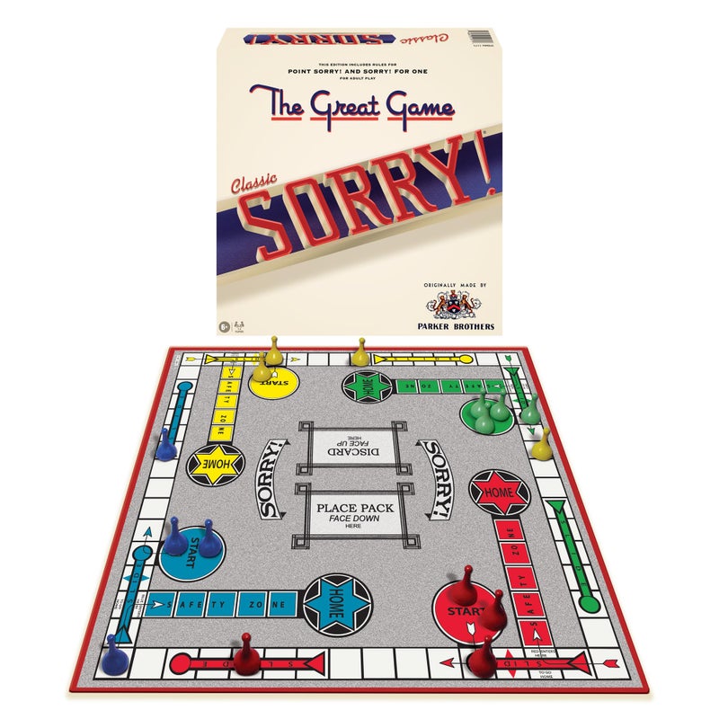 Winning Moves Classic Sorry with Retro Artwork and Components by Winning Moves Games USA a Family Favorite for Almost 100 Years for 14 Players Ages 6 - Image 3