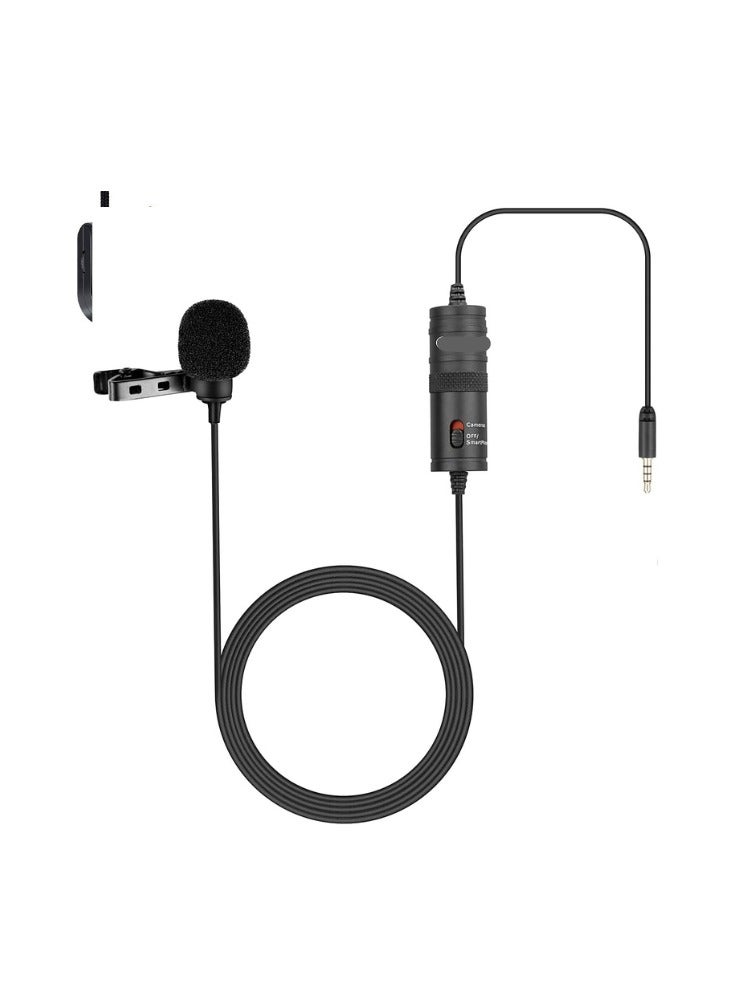 Dual Lavalier Microphone – 2-in-1 Omnidirectional Clip-On Mic for Clear Sound, Compatible with Phones, Cameras, Laptops – Black - Image 1