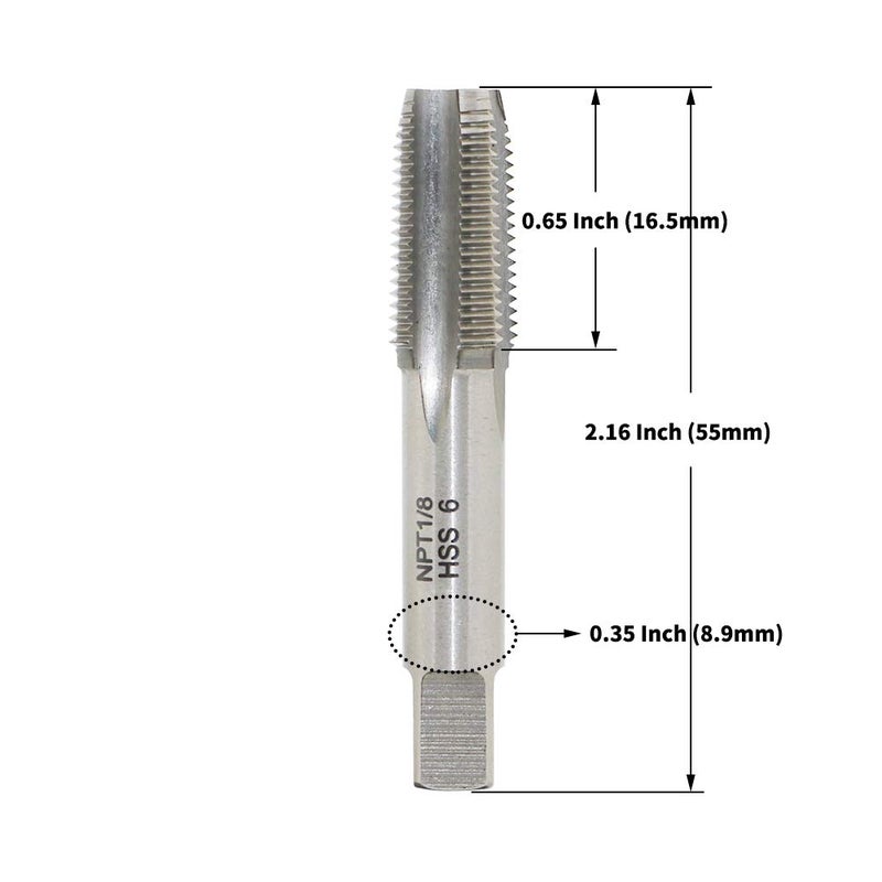 LingGan 1/8 27 NPT لولبة أنبوبية مخروطية عالية السرعة من الفولاذ - Image 2