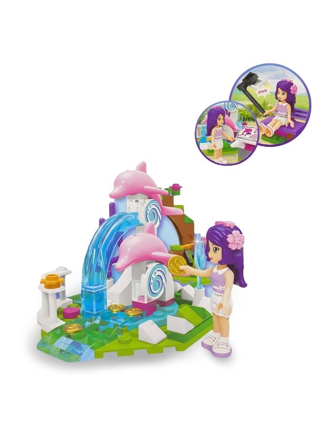 Qman Cherry Dolphin Trevi Fountain Building Set - X1 Mini Figure, 109 Pieces - Image 1