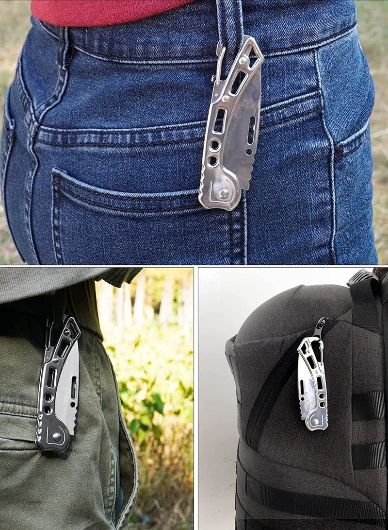 Y&D Pocket Knife, 420HC High Performance Stainless Steel 58HRC Hardness Folding Knife with Clip, Ultra Portable for Camping Hiking Backpacking  - Image 5