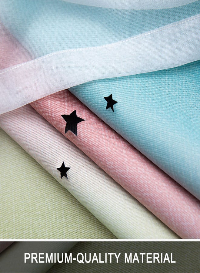 Aoresac 1PC Star Curtain Blackout High Precision Curtains for Kids Girls Bedroom Living Room Colorful Double Layer Star Window Curtains - Image 5