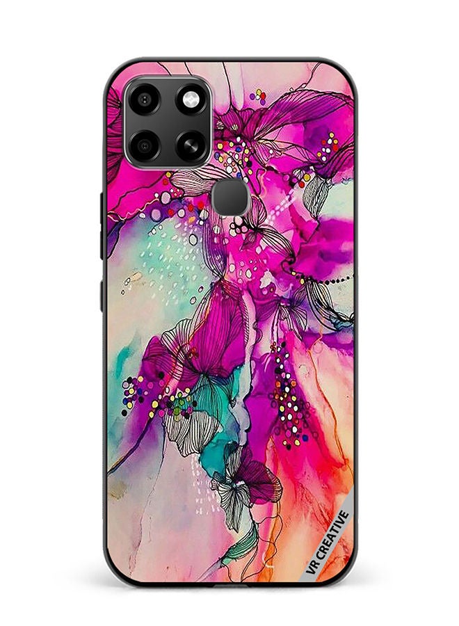 VR CREATIVE غطاء حماية واقٍ لهاتف إنفينيكس سمارت 6 بتصميم لوحة جمالية متعدد الألوان - Image 1