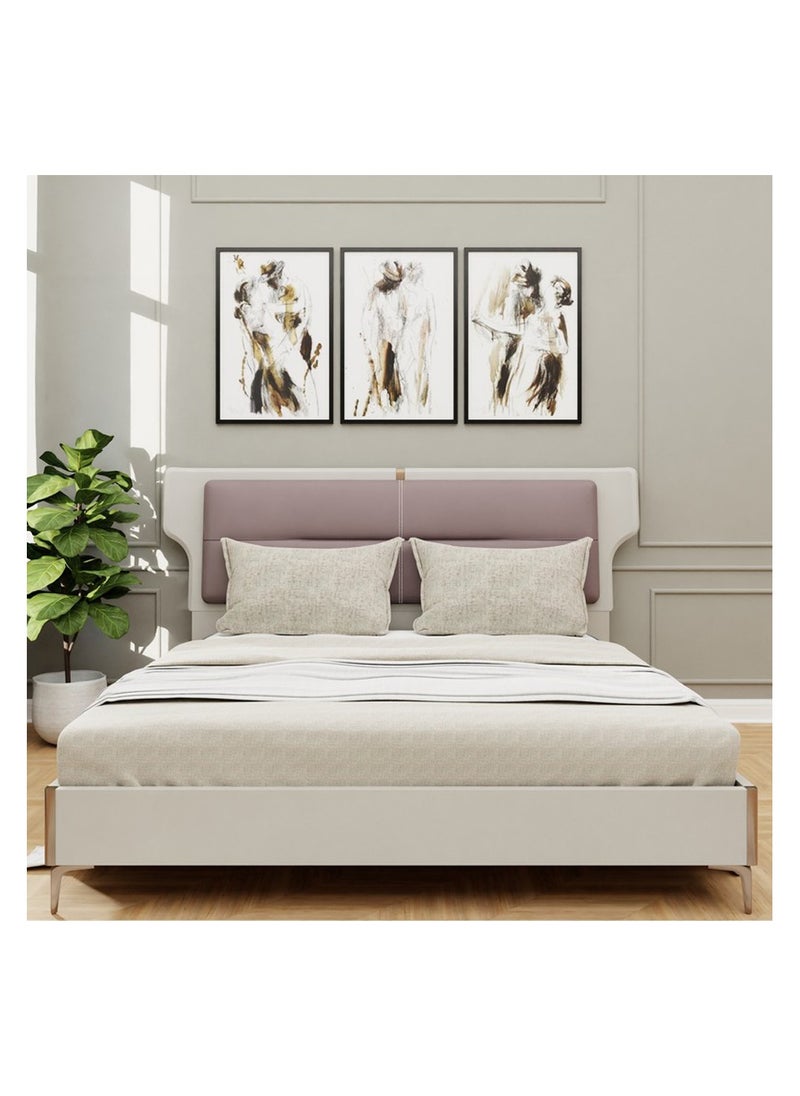 ROYALOAK Royaloak Houston Queen Size Bed | Solid Wood | Queen-Size Bed | Leatherette Upholstery | Melamine Finish | Modern Design | Durable & Long-lasting  - Image 2