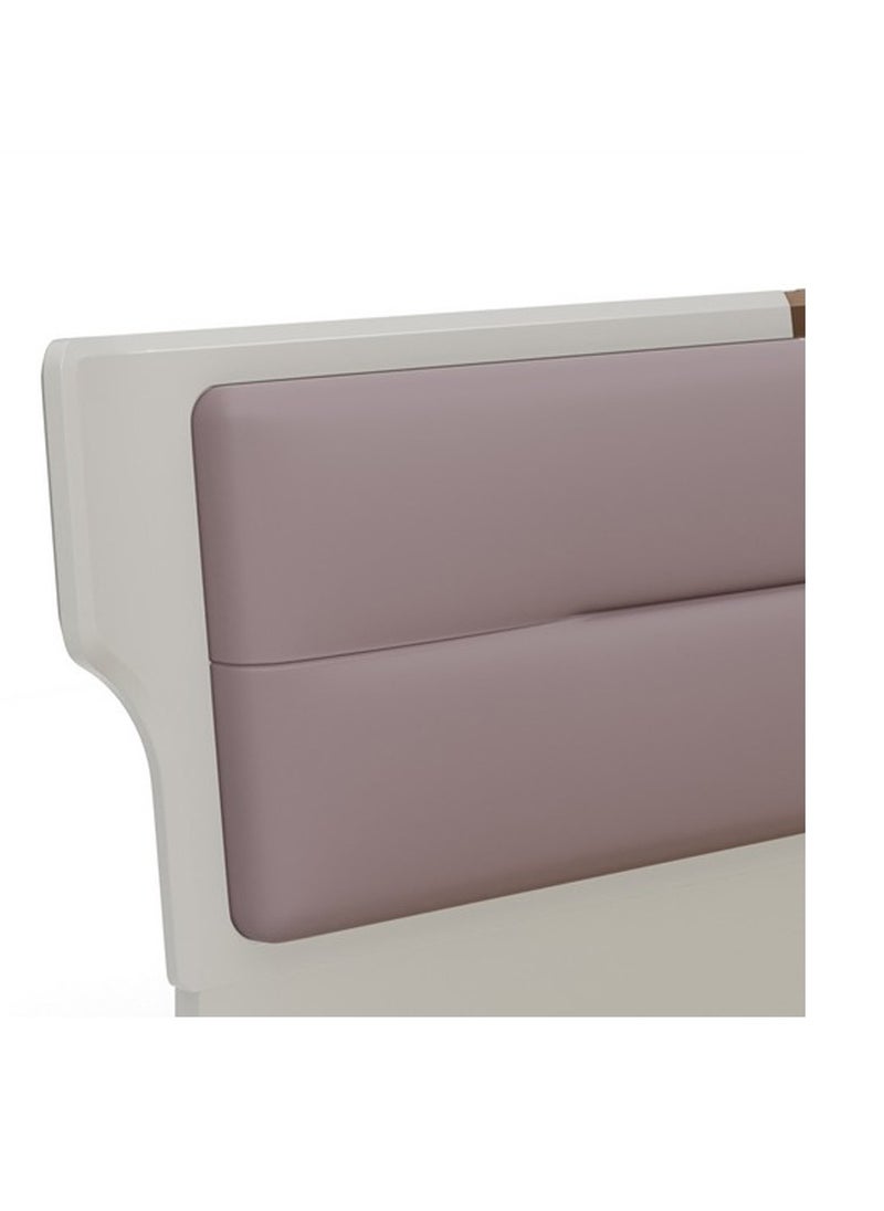 ROYALOAK Royaloak Houston Queen Size Bed | Solid Wood | Queen-Size Bed | Leatherette Upholstery | Melamine Finish | Modern Design | Durable & Long-lasting  - Image 4