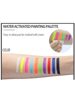 Y&D Glow UV Blacklight Face Paint Bright Colors Neon Fluorescent Body Painting Palette Water Activated Eyeliner Based Makeup In The Dark for Kids Adult  - Image 5