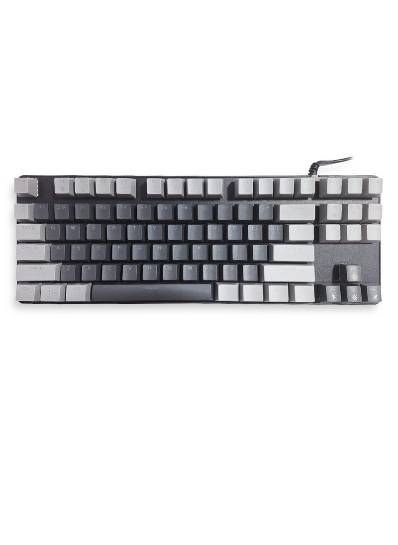 JeDEL - Mechanical Gaming Keyboard, model KL-103 for computer and lap top (black/gray) RGB Full size with 87 key, cable USB Speed interface , blue switch, adjustable height in to give comfort to the hand while playing . It can be used at home, office and personal use. - Image 1
