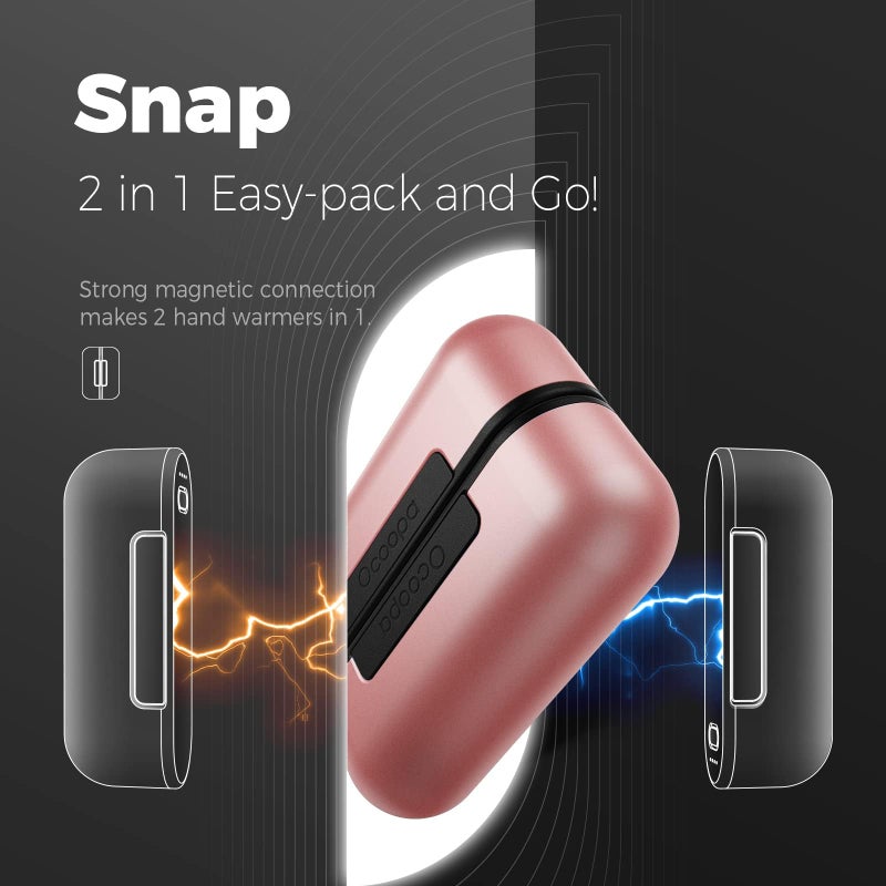 OCOOPA OCOOPA Hand Warmers Rechargeable 2 Pack, Magnetic Electric Handwarmer, 16 Hrs Warmth 4 Levels Heat Up to 137℉, USB-C Portable Charger 10000mAh, Raynauds, Golf, Tech Gifts for Men, Union UT2s(MagTwins)  - Image 2