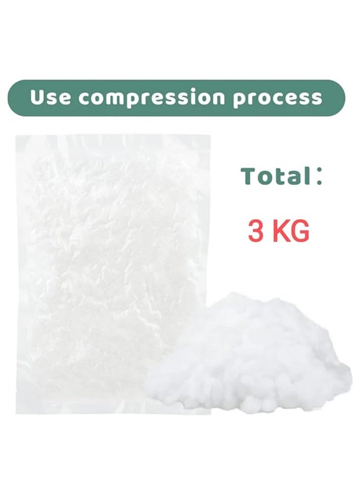 MANAAL HOME - 3 KG Polyester Fiber Fill Original For Pillow Sleeping , Premium Fiber Fill Stuffing, Fluff Stuffing High Resilience Fill Fiber for Stuffed Animal Crafts, Pillow Stuffing, Cushions Stuffing - Image 1