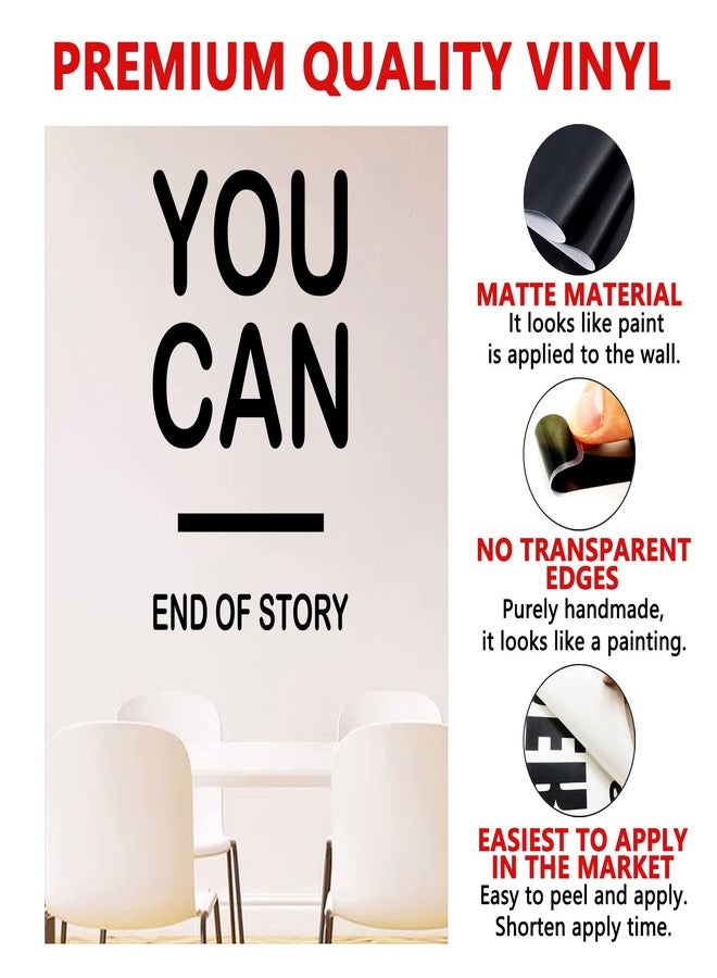 AnFigure Inspirational Wall Decals, Gym Wall Decor, Quotes Office Motivational Positive Sports Exercise Fitness Workout Women Yoga Basketball Home Art Decor Vinyl Stickers You Can End of Story 11"x19" - Image 2