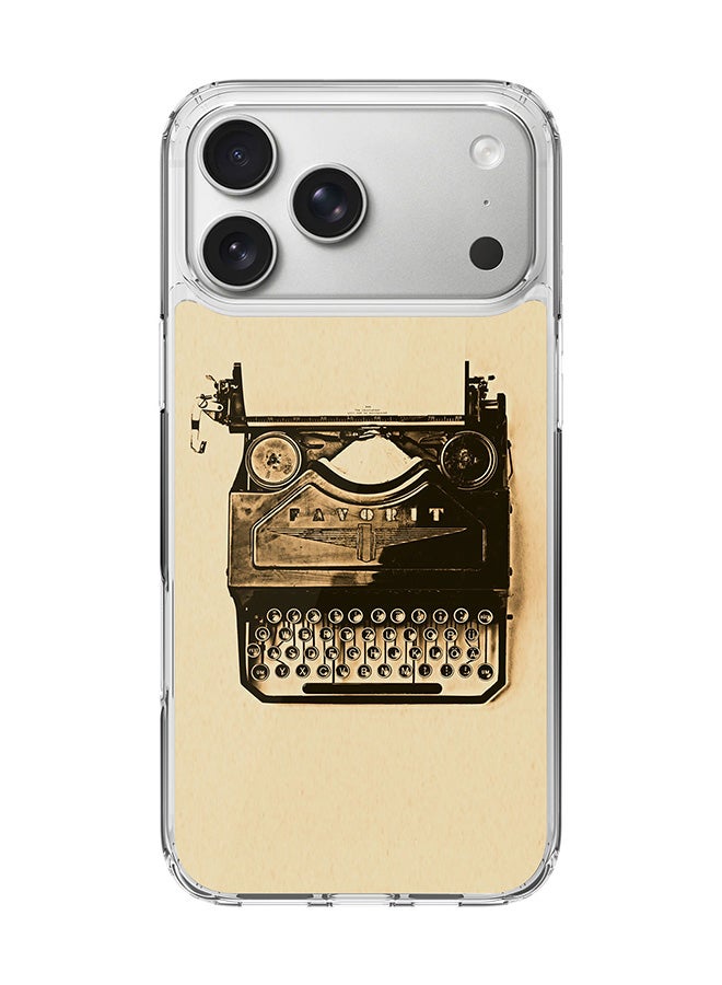 Stylizedd Classic Clear MagSafe Case for iPhone 17 Pro Max , Hybrid Soft Case Flexible Edges Anti Drop TPU PC Gel Thin Transparent Cover [ Designed for iPhone 17 Pro Max ] - Typewriter