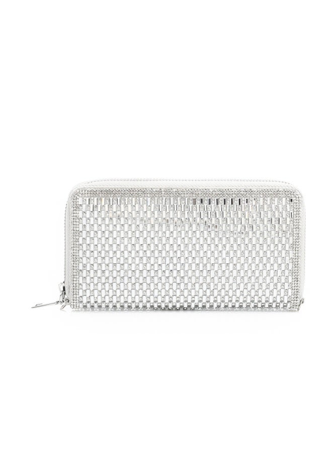 Mr.joe Crystal Zip Wallet - Silver - Image 3