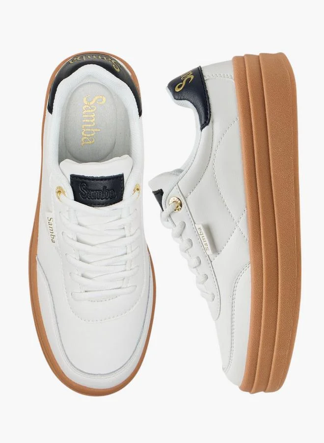 SAMBA Womens' Panelled Lace-Up Sneakers