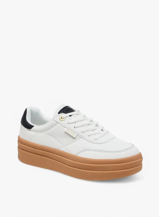 SAMBA Womens' Panelled Lace-Up Sneakers