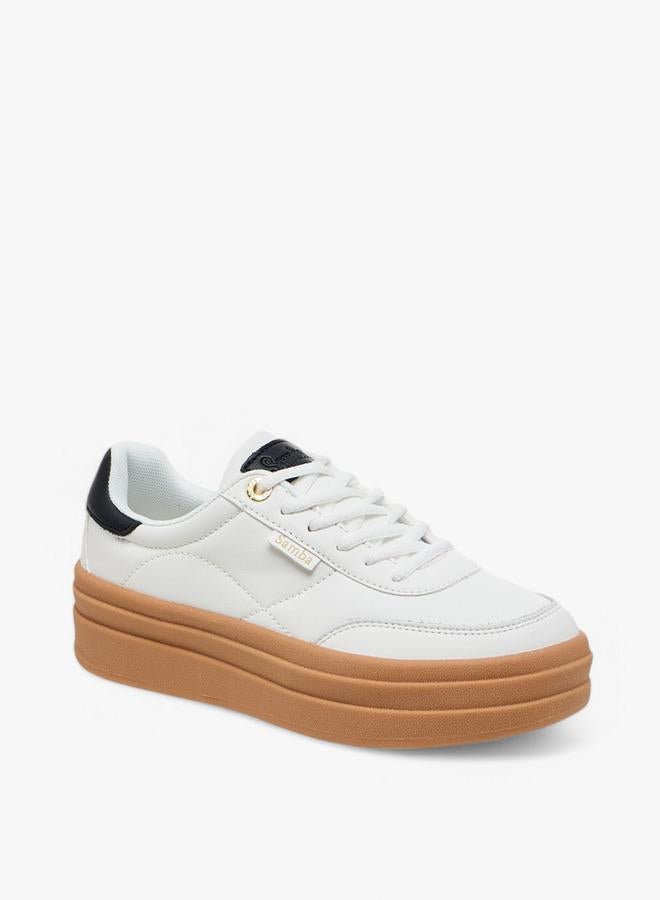 سامبا سنيكرز نسائي برباط وتفاصيل متباينة - Image 1