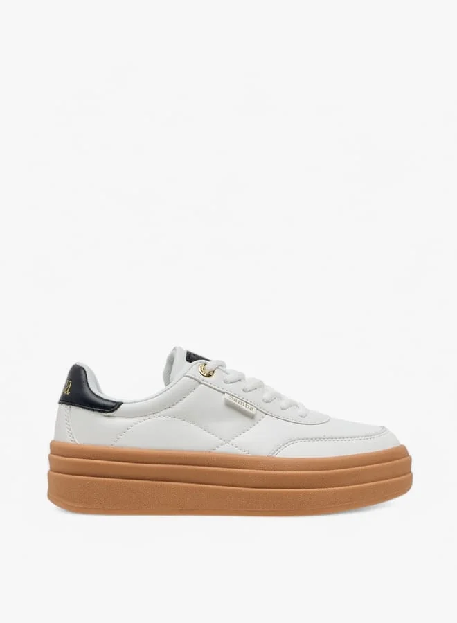 SAMBA Womens' Panelled Lace-Up Sneakers