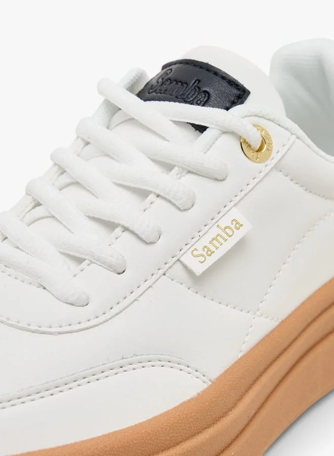 SAMBA Womens' Panelled Lace-Up Sneakers