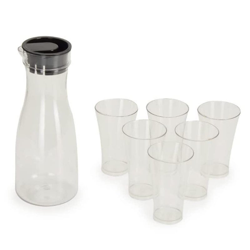 Clyde Maruti_Nandan_Enterprise Transparent Unbreakable Water Juicy Jug and 6 Pcs Glass Combo Set for Dining Table Office Restaurant Pitcher - Image 2