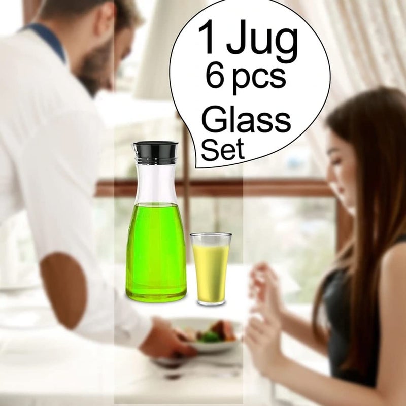 Clyde Maruti_Nandan_Enterprise Transparent Unbreakable Water Juicy Jug and 6 Pcs Glass Combo Set for Dining Table Office Restaurant Pitcher - Image 5