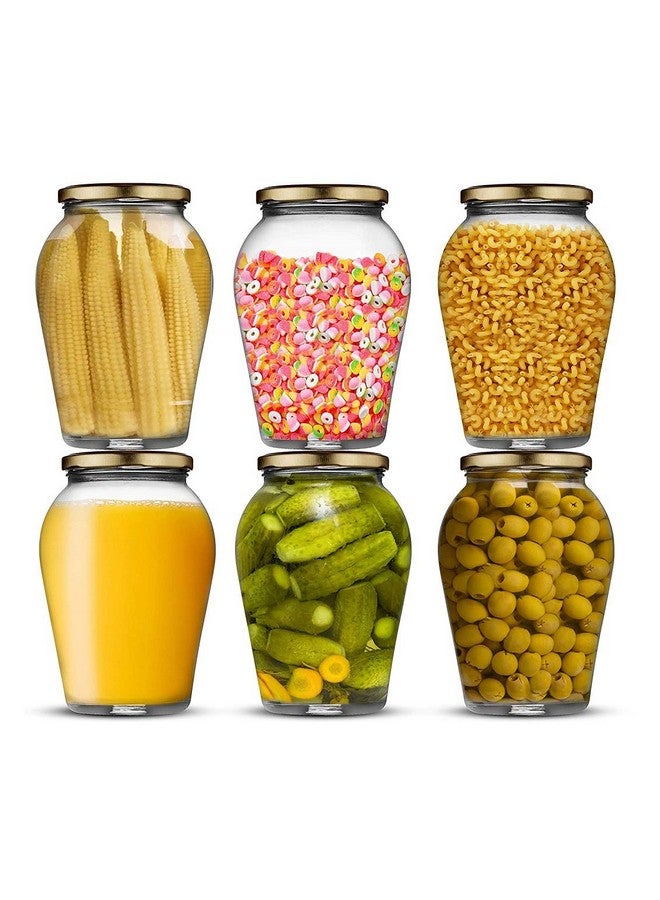 Ash & Roh® - Clear Glass Jar And Container With Air Tight Lid Storage of Spices and Dry Fruit (1000 ML BIG POT, 2) - Image 1