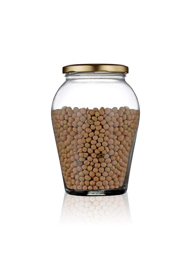 Ash & Roh® - Clear Glass Jar And Container With Air Tight Lid Storage of Spices and Dry Fruit (1000 ML BIG POT, 2) - Image 2