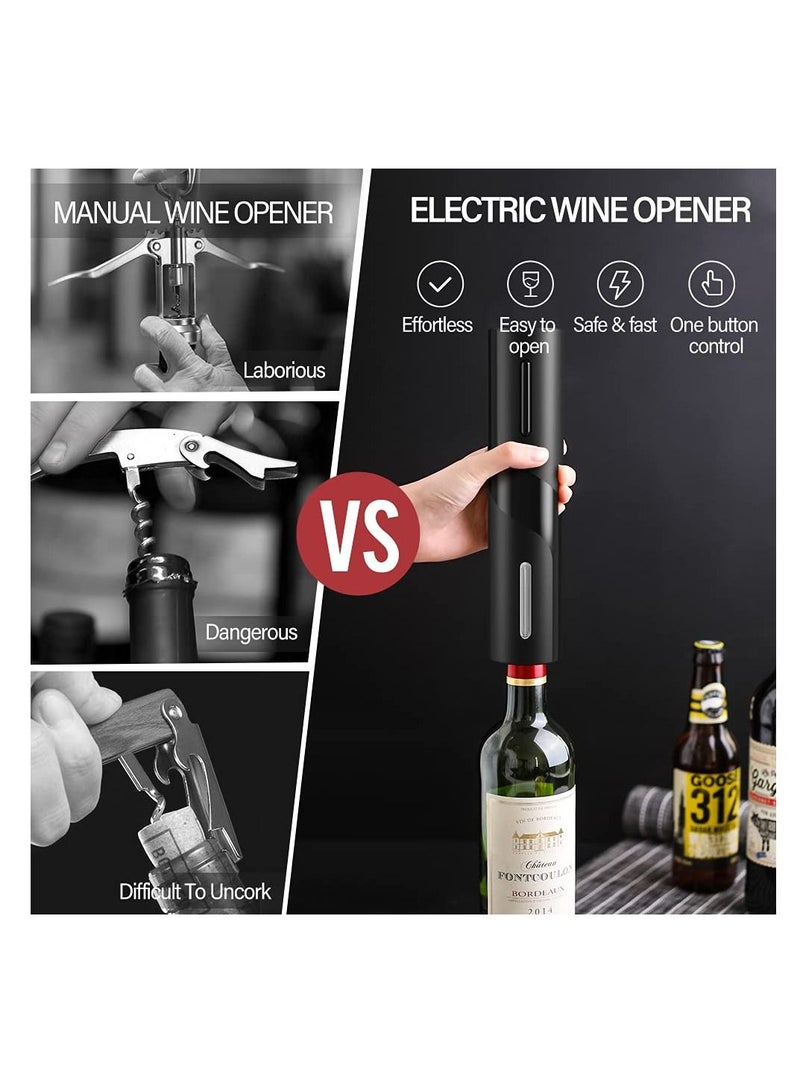 KASTWAVE 4-in-1 Electric Bottle Opener Kit Rechargeable Automatic Corkscrew Set with Foil Cutter, Vacuum Stopper, Pourer for Kitchen, Home, Restaurant, Gift for Him  - Image 4