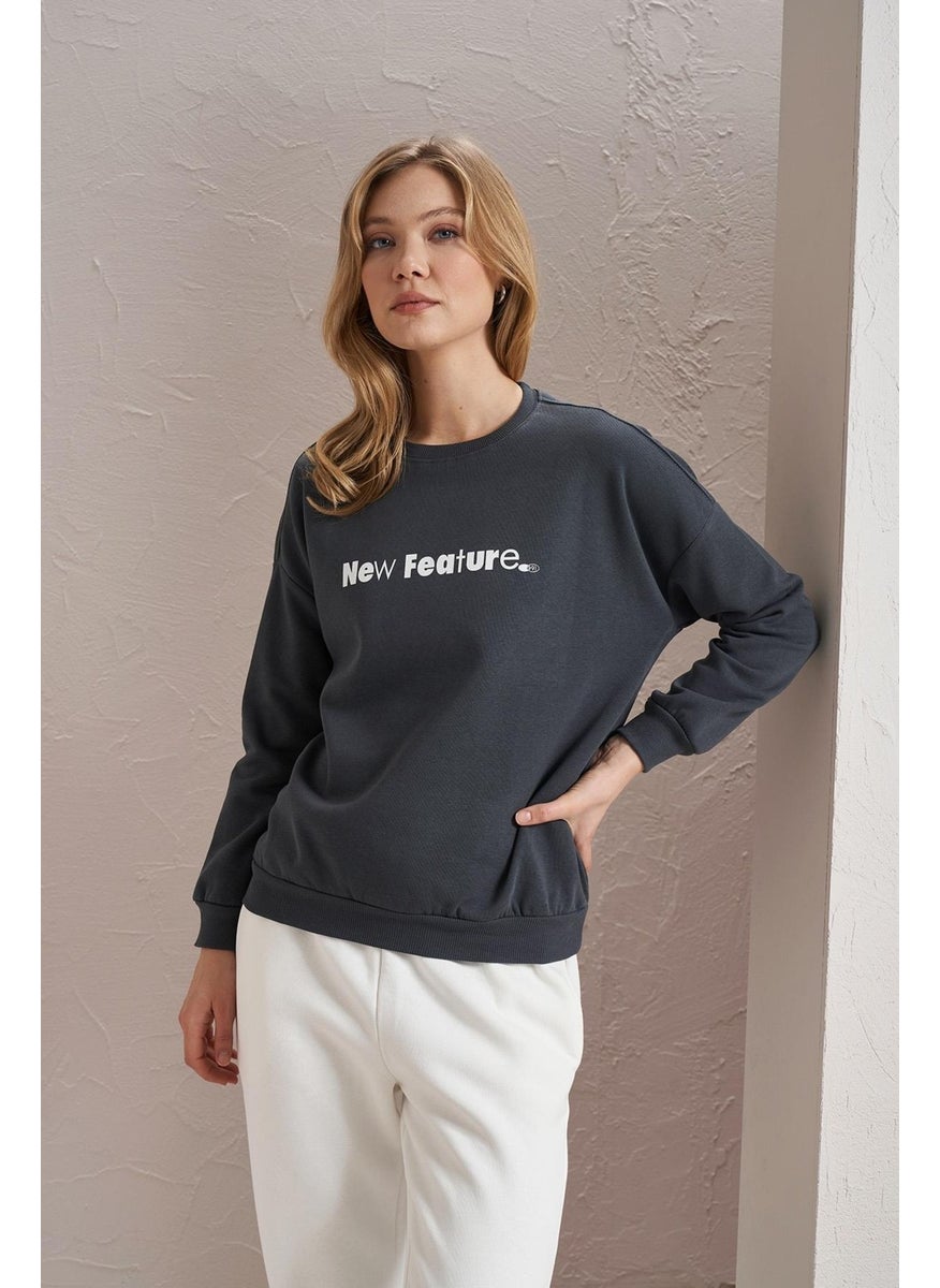 Tena - Women's Smoke New Feature Printed Three Thread Basic Sweatshirt - Image 1