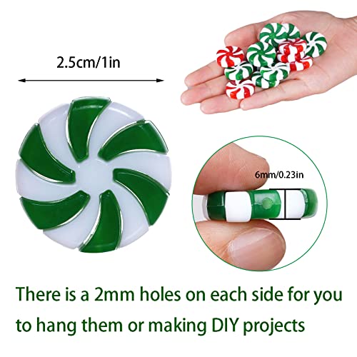 obmwang 80Pcs Christmas Candy Cane Ornaments Red and White Candy Decorations Christmas Tree Hanging Peppermint Ornaments for Holiday Party Decoration DIY Crafts 25cm - Image 3