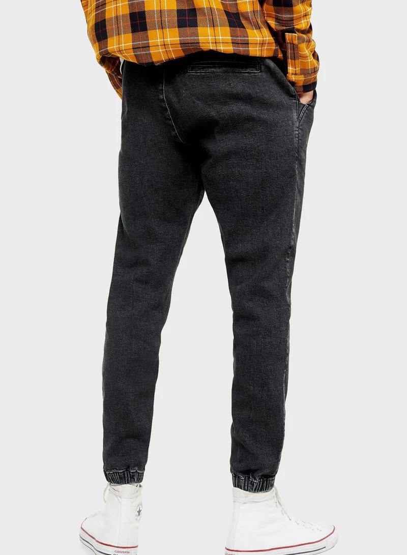 TOPMAN Denim Cuffed Joggers