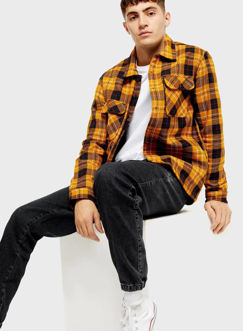 TOPMAN Denim Cuffed Joggers