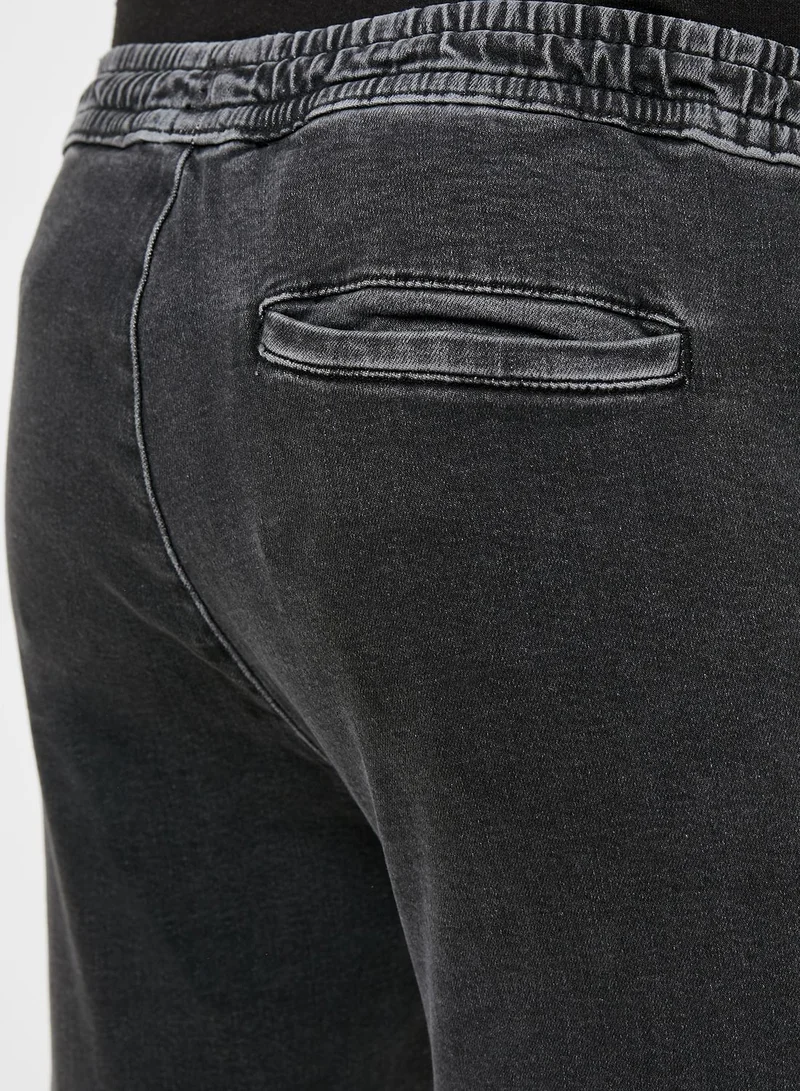 TOPMAN Denim Cuffed Joggers