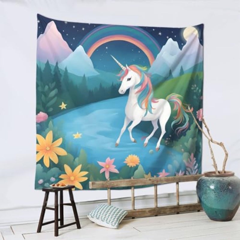 running unicorns Print decorative tapestry, suitable for wall decoration in living rooms and bedrooms - Image 4