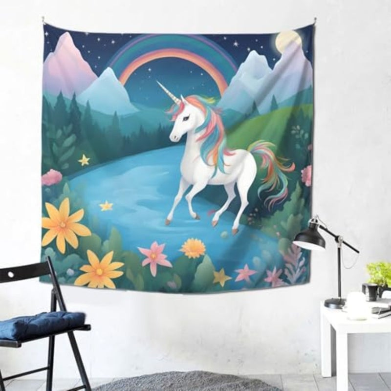 running unicorns Print decorative tapestry, suitable for wall decoration in living rooms and bedrooms - Image 2