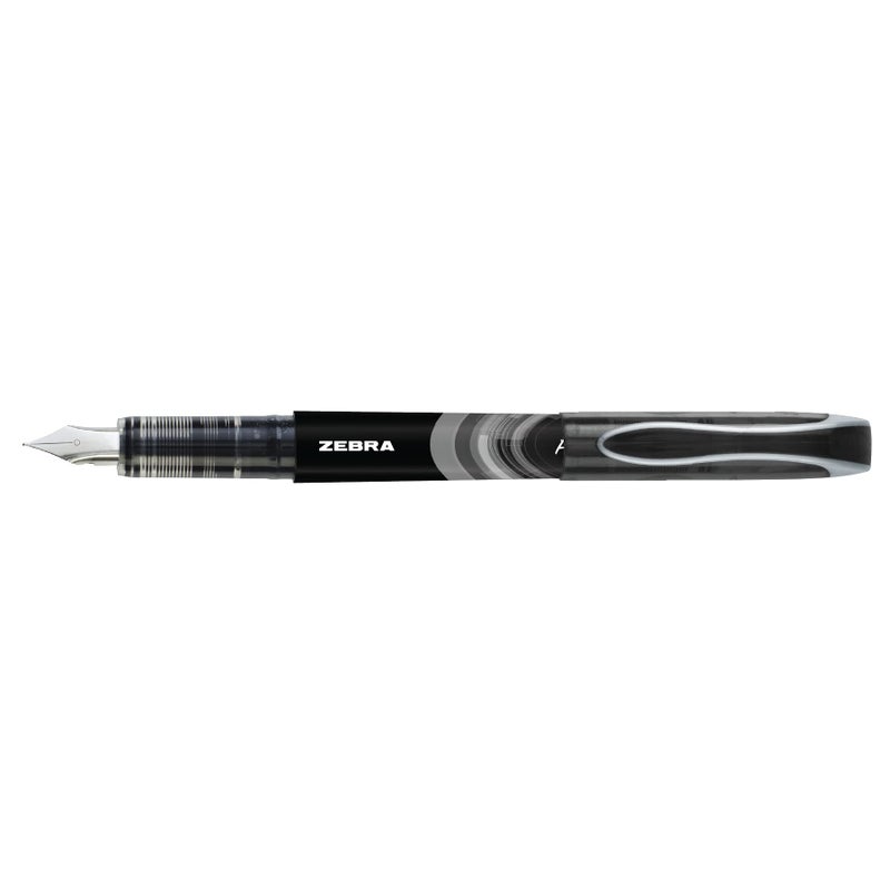 Zebra Pen, Fountain Pen, 0.6mm Fine Point, Stainless Steel Nib, Preloaded Black Ink, Smooth Ink Flow, Classic Black Barrels, No Cartridge Needed, 2-Pack (48312) - Image 5