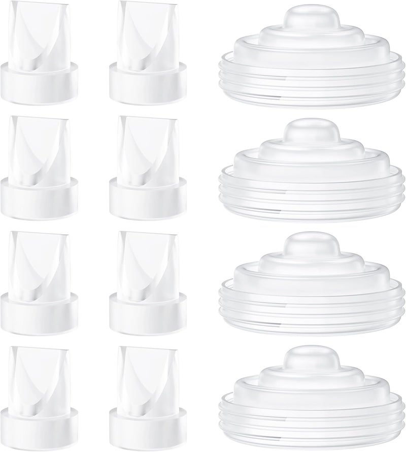 TOVVILD 12 حزمة قطع مضخة 8 قطع صمامات بطة 4 قطع غشاء سيليكون متوافقة مع Momcozy M5 قطع غيار بديلة لموم كوزي M5 - Image 1