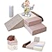 BanaSuper 5Piece Climbing Toys for Toddlers Kids Foam Blocks Playset with Cylinder Foldable Design Toddler Indoor Soft Play Gym Activity Play Set for Crawling and Active PlayBlue Grey - Image 2