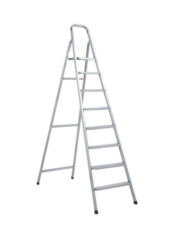 ROBUSTLINE 8 Steps Steel Ladder 161Cm Ultra-Stable Fordable Aluminium Ladder Household Portable Steps 