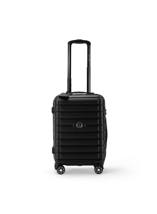 ايجل اكسبريس إيجل إكسبريس وود حقيبة سفر 20 بوصة - أسود - صلبة ضد الخدش بـ 4 عجلات - غطاء حماية مجاني - ضمان لمدة عام - Image 1