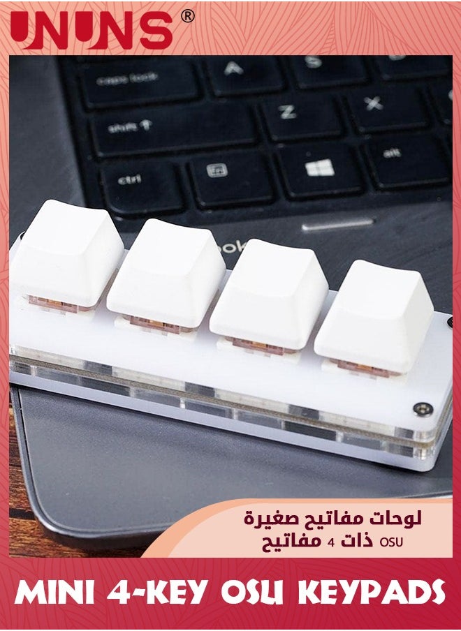 UNUNS - Mini 4-Key OSU Keypad,Hotswap One Handed Mechanical Keypad, Self Programming Macro,Gaming Keyboard With 1.5m USB-C Data Cable,Compatible With iOS Windows,Upgrade Cherry Shaft,RGB LED - Image 1