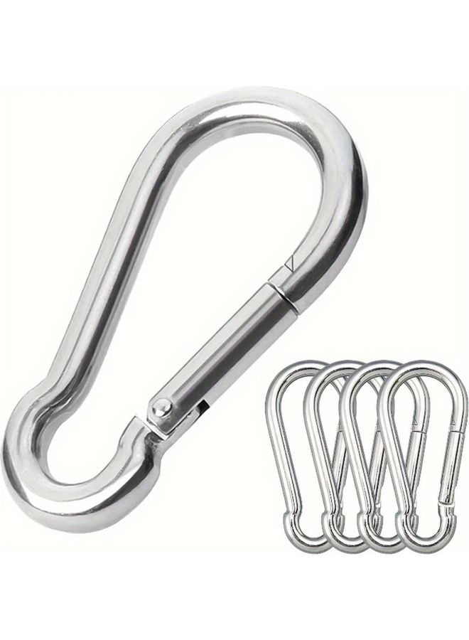 304 Stainless Steel Heavy Duty Snap Ring Clips M8 6PCS For Outdoor Camping Hammocks - Image 1