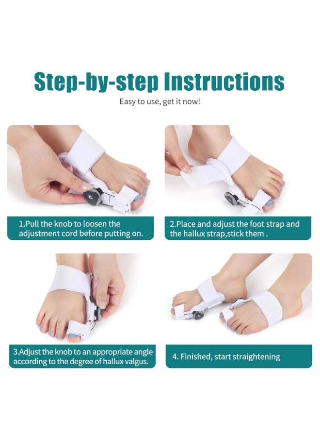 Corrector for Women and Men  Big Toe Straightener with Knob Correction for Bunion Pain Relief Adjustable Orthopedic Bunion Splint Brace with Toe Separators Hammer Toe Corrector (2 Pcs) - Image 5