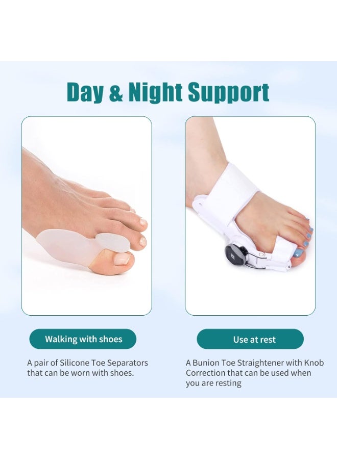 Corrector for Women and Men  Big Toe Straightener with Knob Correction for Bunion Pain Relief Adjustable Orthopedic Bunion Splint Brace with Toe Separators Hammer Toe Corrector (2 Pcs) - Image 2