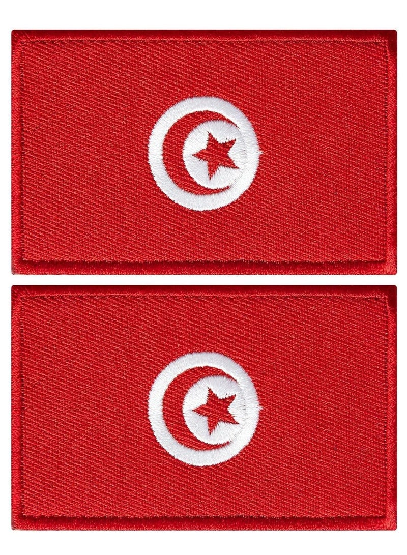 Generic Pack of 2pcs Embroidered Flag Patches - Perfect for Jackets - Backpackers - Travelers - Uniforms - Jeans and Hats - Tactical Embroidered Patches  - Image 1