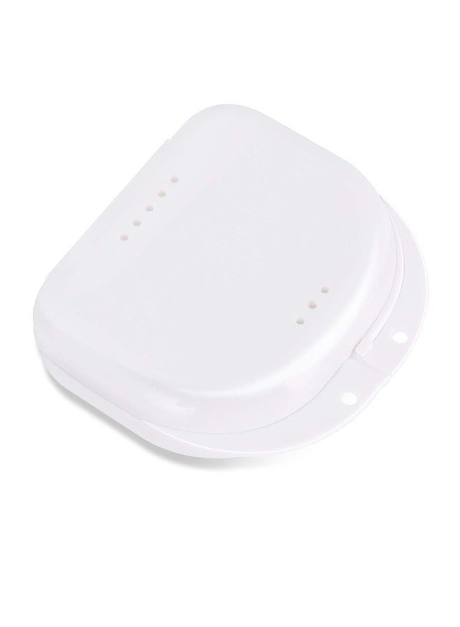 Generic Retainer Case with Vent Holes, Mouth Guard Case Dental Storage Container Aligner Case,White 