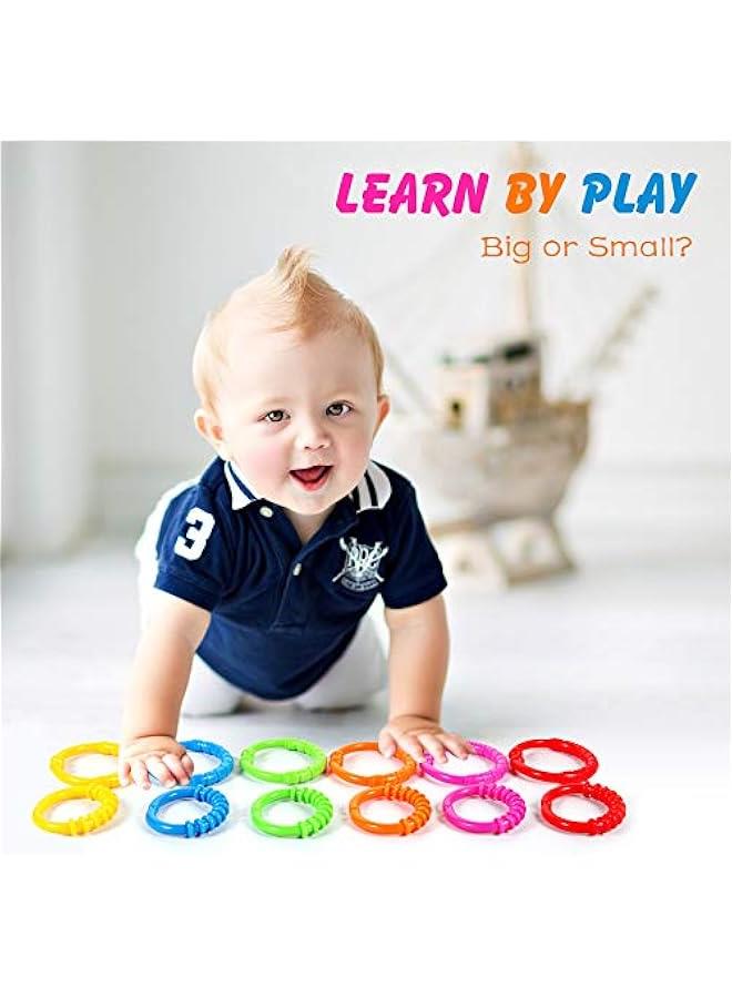 Link-to-Go Connecting Rings Toy Hanging Stroller Car Seat Crib Playmat Attach Toys Infant Newborn Boy Girl Clip On Early Education Learning Travel Accessory Set  - Image 3
