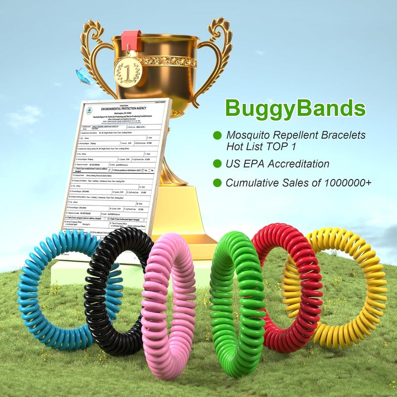 BuggyBands 12 Pack Mosquito Repellent Bracelets for Adults & Kids, Individually Wrapped, DEET Free, Natural and Waterproof Band - Image 5