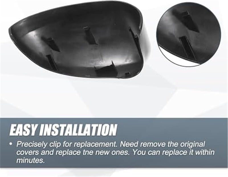 QASULER Car Rear View Left Side Mirror Cover Cap - Image 4