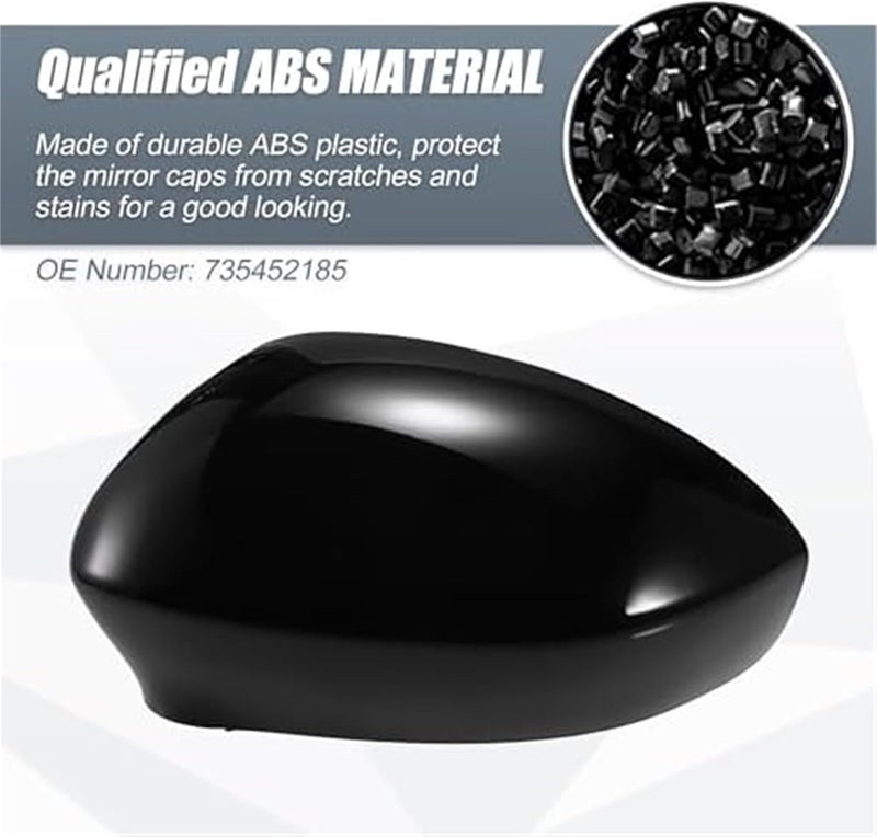 QASULER Car Rear View Left Side Mirror Cover Cap - Image 3