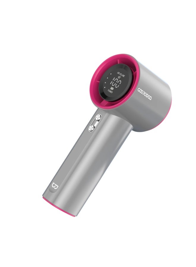GOOJODOQ Strong Wind High Speed Handheld Fan with LED Display - 100 Adjustable Speed Levels, Rechargeable Portable Mini Cooling Fan, USB Type-C Personal Fan for Travel, Outdoor, Office, Home & UAE Summer (Gun Color) - Image 1