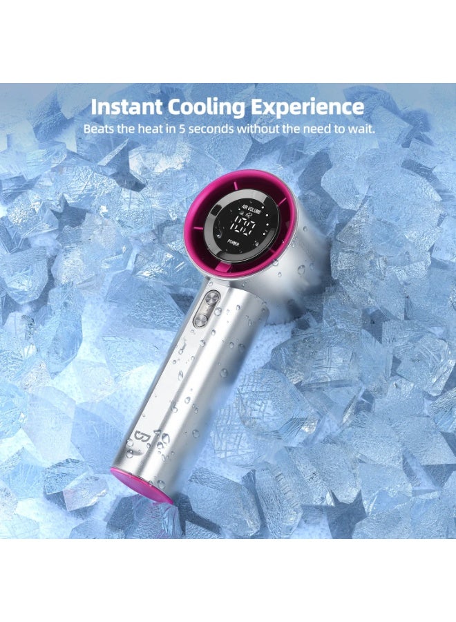 GOOJODOQ Strong Wind High Speed Handheld Fan with LED Display - 100 Adjustable Speed Levels, Rechargeable Portable Mini Cooling Fan, USB Type-C Personal Fan for Travel, Outdoor, Office, Home & UAE Summer (Gun Color) - Image 5